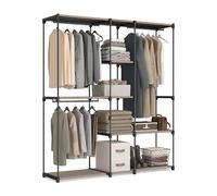 Relaxdays garde-robe, armoire ouverte, étagères et barres à vêtements, portant, système modulaire flexible, blanc