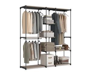 Relaxdays garde-robe, armoire ouverte, étagères et barres à vêtements, portant, système modulaire flexible, blanc