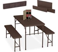 relaxdays Garniture de tente à bière pliante 3 pièces