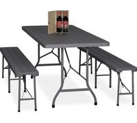relaxdays Garniture de tente à bière pliante 3 pièces