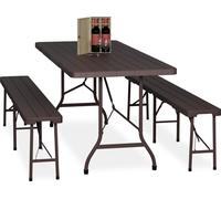 relaxdays Garniture de tente à bière pliante 3 pièces