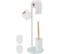 relaxdays Garniture de WC avec 2 têtes de brosse de rechange