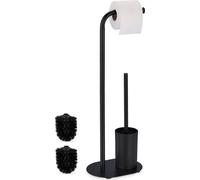 relaxdays Garniture de WC avec 2 têtes de brosse de rechange