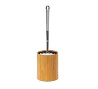 relaxdays Garniture de WC brune, argentée Bois