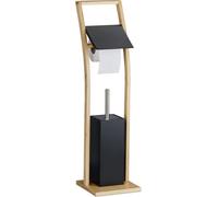 relaxdays Garniture de WC en bambou noir