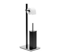 relaxdays Garniture de WC noire, argentée Métal