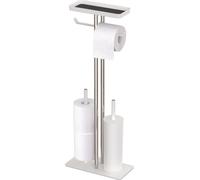 relaxdays Garniture WC acier inoxydable Tablette