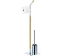 relaxdays Garniture WC argentée, brune Métal