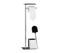 relaxdays Garniture WC argentée, noire Métal