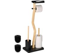 relaxdays Garniture WC bambou & fer avec tablette