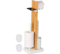 relaxdays Garniture WC bambou & fer avec tablette