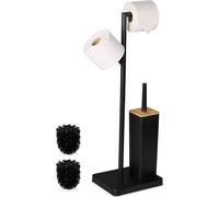 relaxdays Garniture WC bambou & inox