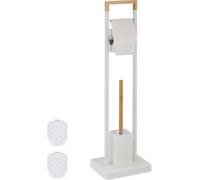 relaxdays Garniture WC bambou & inox