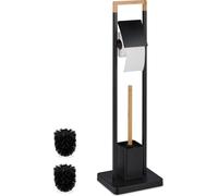 relaxdays Garniture WC bambou & inox