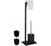 relaxdays Garniture WC bambou & inox