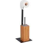 relaxdays Garniture WC bambou & métal