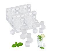 relaxdays Glaçons réutilisables XXL, Lot de 24, Plastique, rafraîchir des Boissons, fêtes, Anniversaires, Transparent
