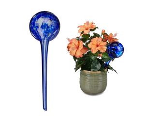 Relaxdays Globe bleu d’arrosage en lot de 4 verre