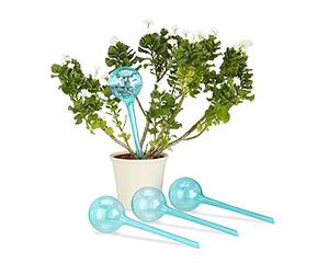 Relaxdays Globes d’arrosage en Plastique, Lot de 24, Distributeur Eau, Plantes, 2 semaines, 250 ML, Pot Fleurs, Bleu Clair