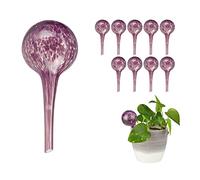Relaxdays Globes d’arrosage Lot de 10, Distributeur Eau Plantes et Fleurs, Outil de Bureau, Ø 6 cm, Verre, Noir