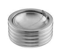 Relaxdays Gobelet à couches à rabat en acier inoxydable et cendres ronds Argenté 5,5 x 11,5 cm