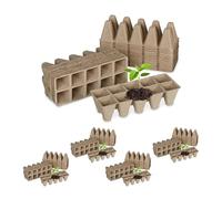 Relaxdays Godets semis, Lot de 120, Culture pour 1200 Plants, Papier, HLP : 5,5x22x8,5cm, Nature