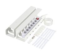 Relaxdays Goulotte à câbles pour bureau, 2 pièces, gestion des câbles, H x L x P : 10 x 43 x 10 cm, accessoires, blanc