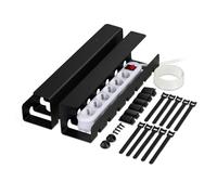 Relaxdays Goulottes de câbles pour Bureau, Gestion, 2 pièces, 10 x 43 x 10 cm, Noir