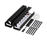 Relaxdays Goulottes de câbles pour Bureau, Gestion, 2 pièces, 10 x 43 x 10 cm, Noir