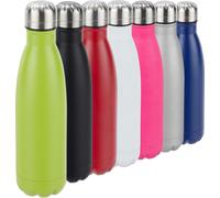 Relaxdays Gourde inox bouteille eau acier inoxydable 0,5 litre isotherme froid chaud, vert