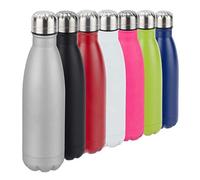 Relaxdays Gourde Isolante en INOX, Bouteille Eau, Acier Inoxydable, 0,5 Litre, Isotherme, Froid, Chaud, Argent
