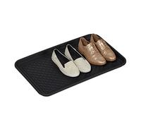 relaxdays Grand bac à chaussures, avec forme, pour couloir, armoire, voiture, égouttoir contre saleté 3x60x40 cm, noir