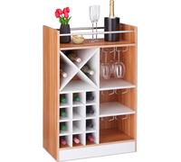 relaxdays Grand casier à vin avec support pour verres à vin
