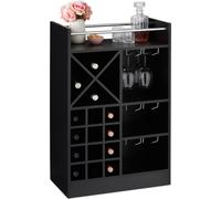 relaxdays Grand casier à vin avec support pour verres à vin