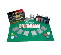 Relaxdays Jeu de poker pro Avec 200 jetons de poker, 2 jeux de cartes, jeton de donneur, jetons blinds, ambiance casino, instructions de jeu (langue française non garantie)