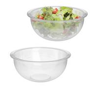 Relaxdays Grand saladier en Verre, lot Pratique de 2, capacité : 2,4 l, pour la Cuisine, Transparent