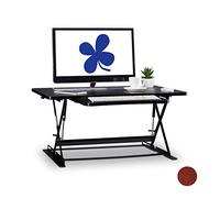 Relaxdays Grand Support de Moniteur de Bureau Professionnel à Hauteur réglable Blanc, Bois d'ingénierie, 6 x 90 x 60 cm