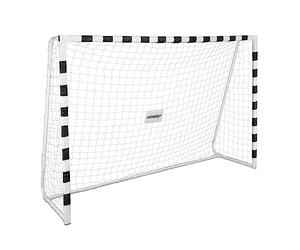 Relaxdays Grande Cage de Foot XXL, pour Petits et Grands, Stable, en métal HP : 200x300x90 cm, Jardin, Blanc et Noir