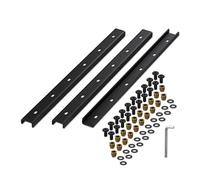 Relaxdays Gratleiste, Set de 3, Rail métallique 60 cm, stabilise Le Plateau, U-Profil avec vis, Acier, Noir