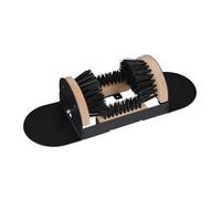 Relaxdays Grattoir à Chaussures avec brosses Tout Autour, paillasson extérieur, Poils Robustes, Fixation au Sol, Noir/Naturel