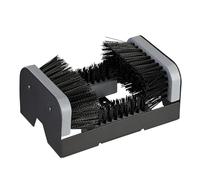 Relaxdays Gratte-Pieds avec brosses Tout Autour, paillasson d'extérieur, Poils Robustes, Fixation au Sol, Noir/Gris