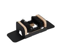 Relaxdays Gratte-Pieds avec brosses Tout Autour, paillasson extérieur, Poils résistants, Fixation au Sol, Noir/Naturel