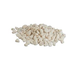 Relaxdays Graviers décoratifs pour le jardin, 5 kg, 25-40 mm, en marbre, parterre, pot de fleurs, tombe, blanc