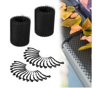 Relaxdays Grillage de gouttière, Lot de 2, Chacune 6 x 15 m, Grille en Plastique, 12 m en Total de Protection, Noir