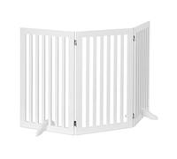 Relaxdays Barrière de protection en MDF pliable 91,5x154 cm réglable pour chiens avec pieds blanche
