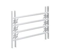 Relaxdays Grille de fenêtre, protection cambriolage, extensible, pour l'extérieur, acier, 600 x 1000-1500, gris