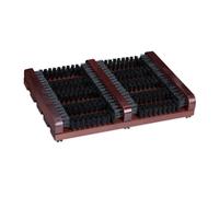 Relaxdays Grille Gratte-Pieds en Bois, antidérapant, brosses en Plastique, pour intérieur et extérieur, Marron et Noir