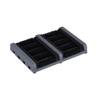 Relaxdays Grille Gratte-Pieds en Bois, antidérapant, brosses en Plastique, pour intérieur et extérieur, Gris et Noir