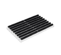 Relaxdays Grille Gratte-Pieds en Bois, antidérapant, brosses en Plastique, pour intérieur et extérieur, Gris et Noir