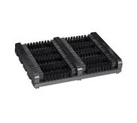 Relaxdays Grille Gratte-Pieds en Bois, antidérapant, brosses en Plastique, pour intérieur et extérieur, Noir